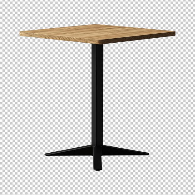 Party wooden table isolated on transparent background