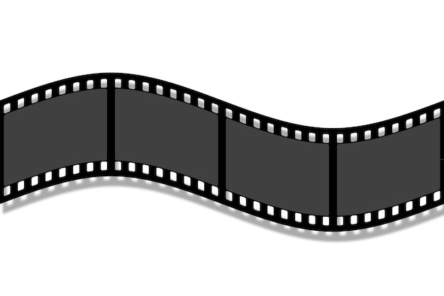 pas filmowy na białym tle