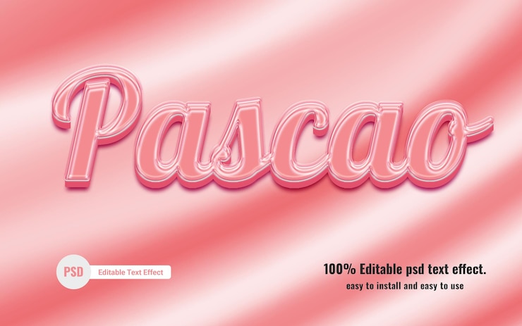 PSD pascao word 3d text effect modren and eye catching word text effect