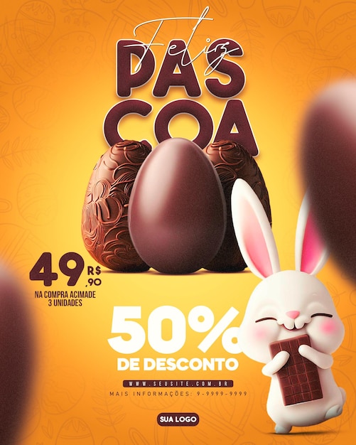 PSD template pascoa poster pasqua