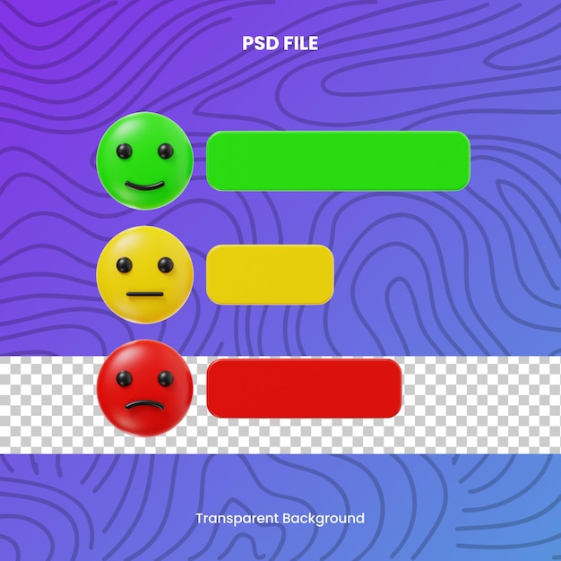 pasek emoji 3d render ikona ilustracja plik psd przezroczyste tło