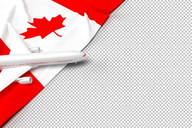 PSD passagiersvliegtuig en vlag van canada