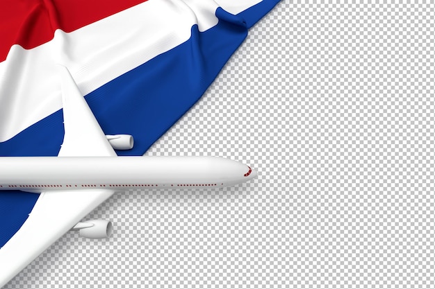 PSD passagiersvliegtuig en vlag van nederland