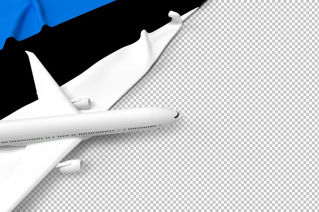 PSD passenger airplane and flag of estonia