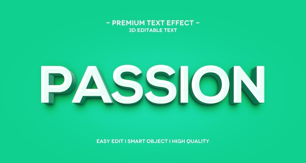 PSD passion 3d text effect template