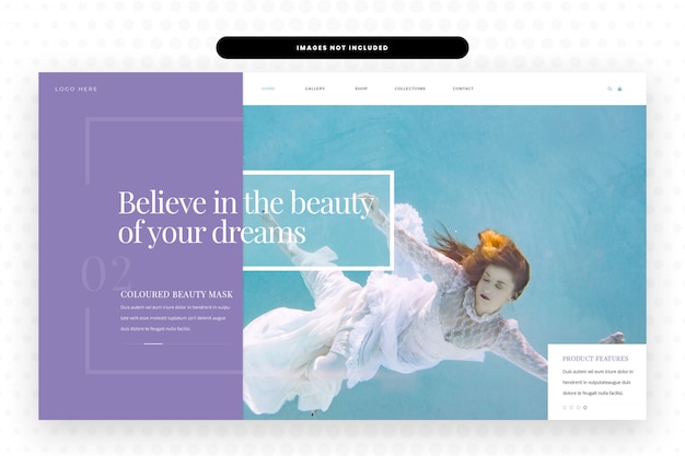 PSD progettazione di siti web passion dreams, hero banner, modello web