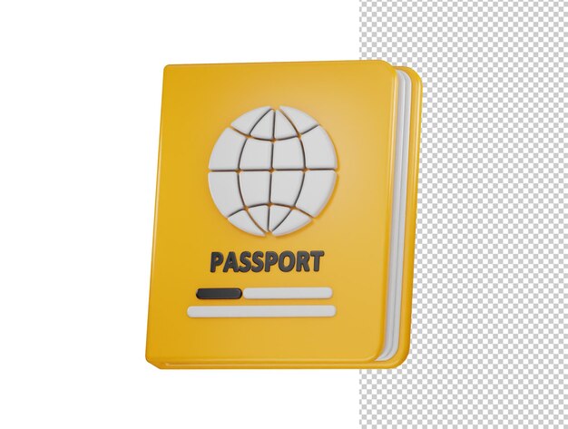 PSD passport icon 3d rendering vector illustration