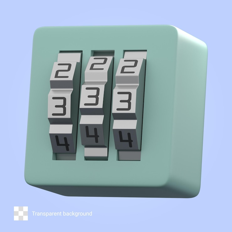 PSD password lock box 3d icon