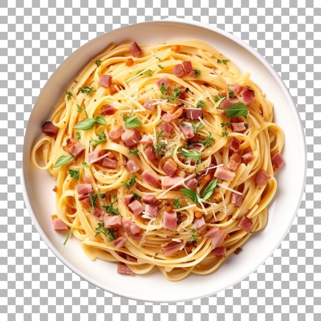 PSD pasta carbonara on transparent background