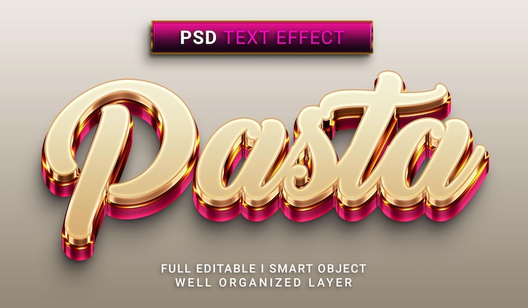 Pasta editable text effect