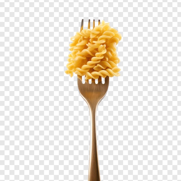 PSD pasta on fork isolated against white