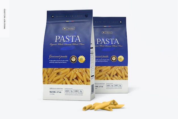 Mockup di sacchetti di carta per pasta