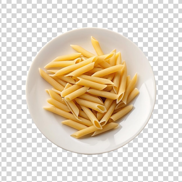 Pasta Penne Na Talerzu Izolowana Na Przezroczystym Tle