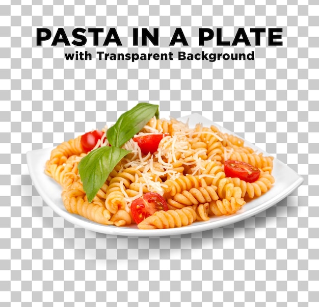 PSD pasta in a plate with transparent background psd