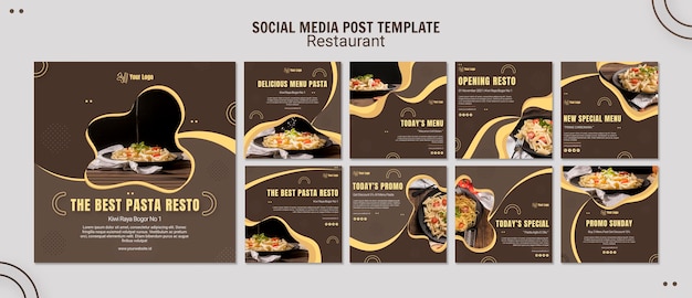 Pasta restaurant social media post template