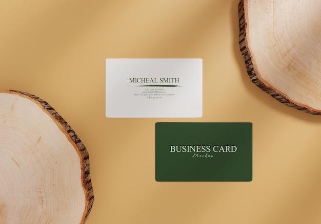 Pastel background clean minimal business card mockup