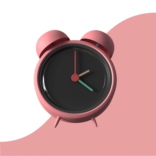 Pastel color isolated 3d alarm clock