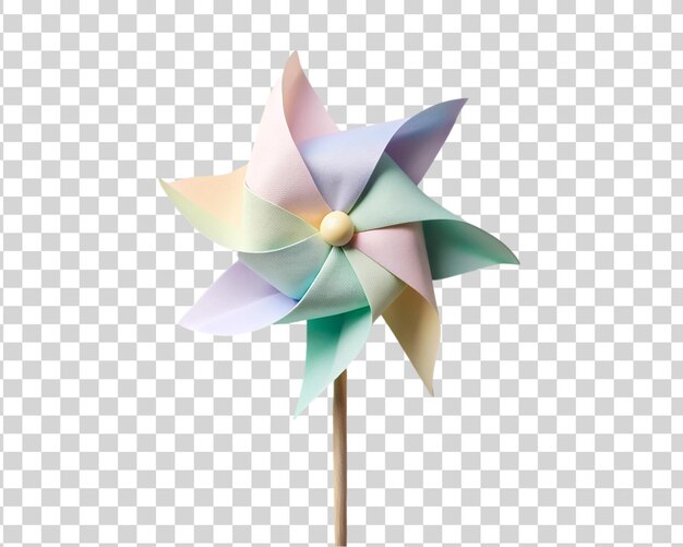 PSD pastel colored pinwheel toy isolated on transparent background