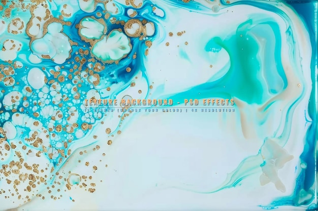 Pastel cyan mint liquid marble watercolor on transparent background