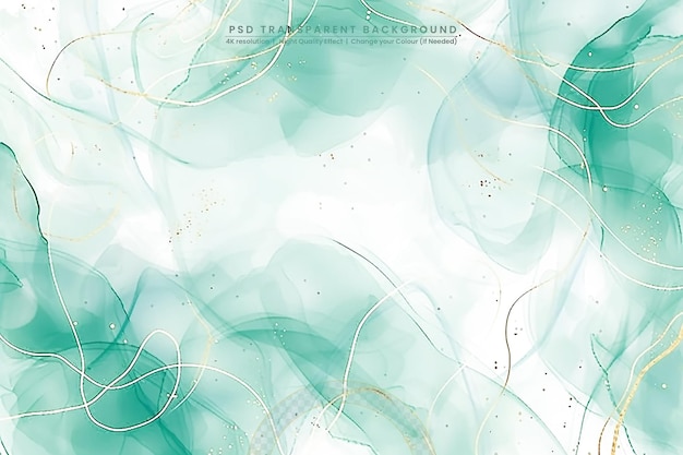 Pastel cyan mint vloeibare marmer aquarel generatieve aion transparant achtergrond