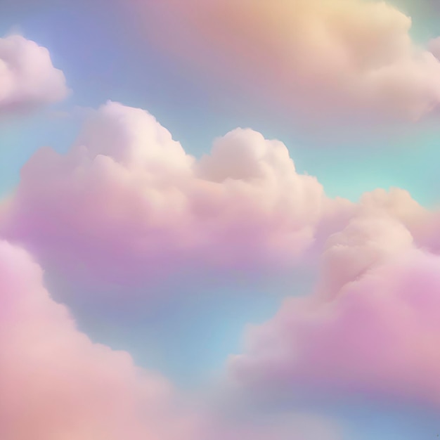 Pastel hemelwolk en zonlicht kleurverloop achtergrond aigenerated