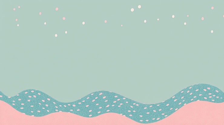 PSD pastel pink and teal wavy landscape with scattered dots