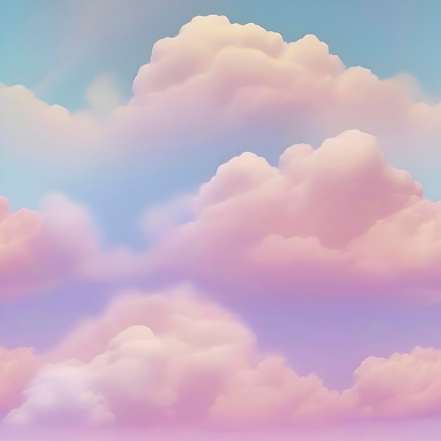 PSD 파스텔 하늘 구름과 햇빛 색상 그라데이션 배경
