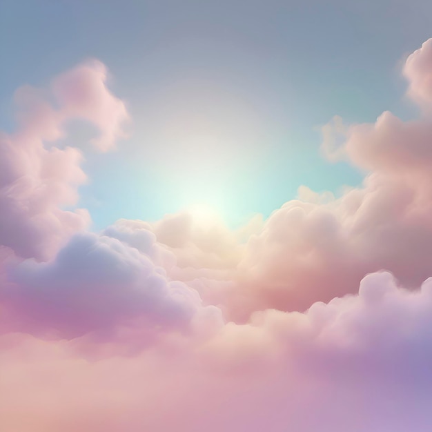 PSD pastel sky cloud and sunlight color gradient background