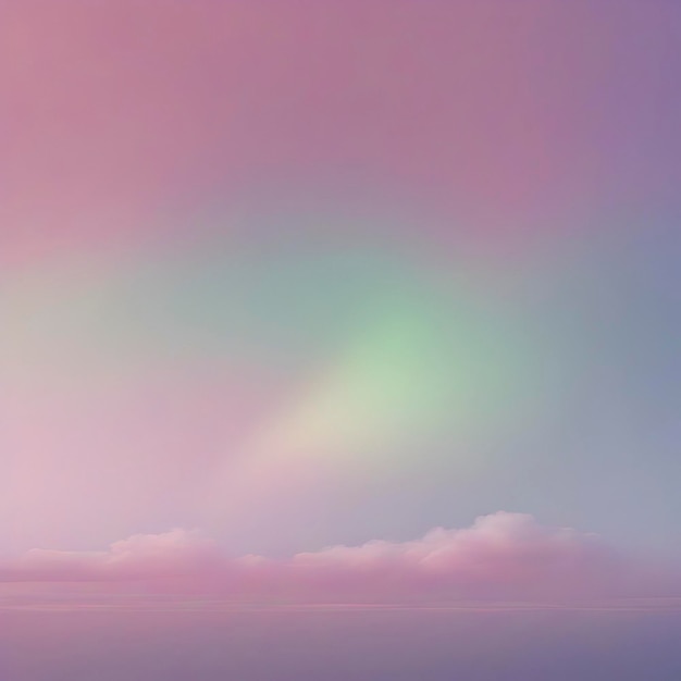 PSD pastel sky with aurora scenery with smooth color transition