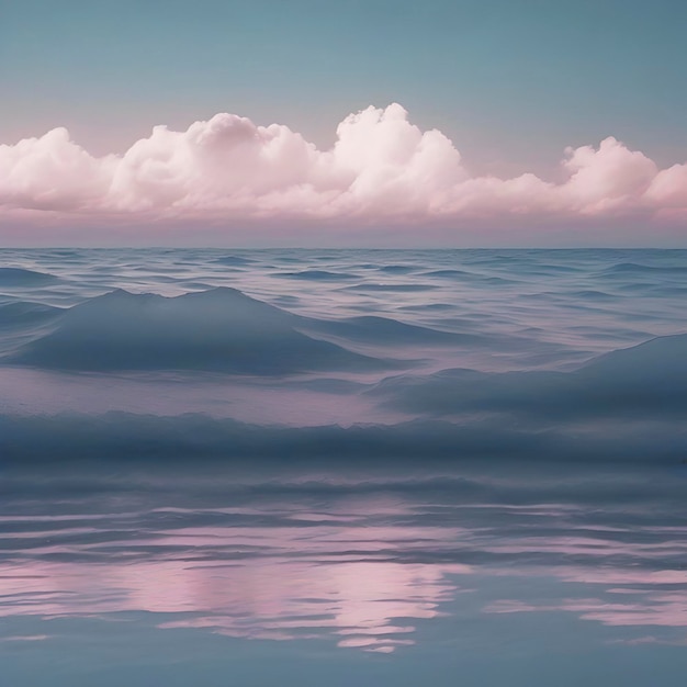 PSD cielo pastello con paesaggio blu dell'oceano