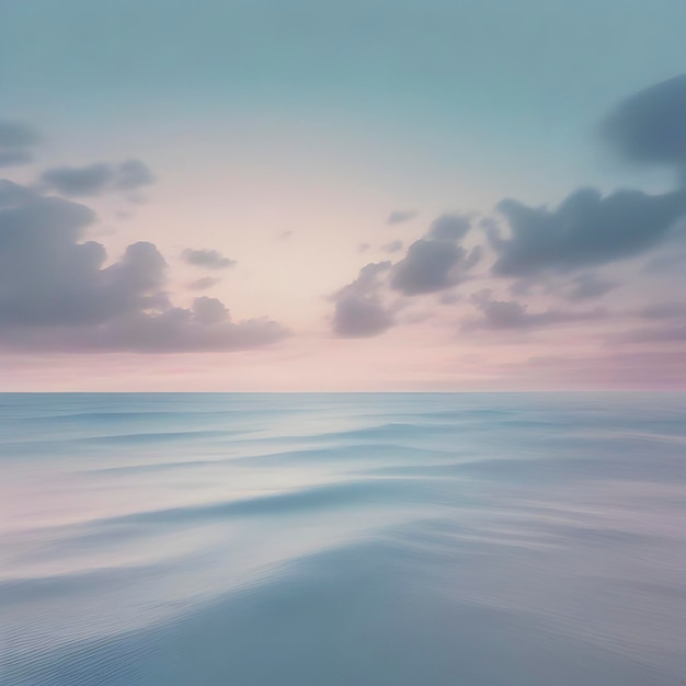 PSD pastel sky with blue ocean scenery