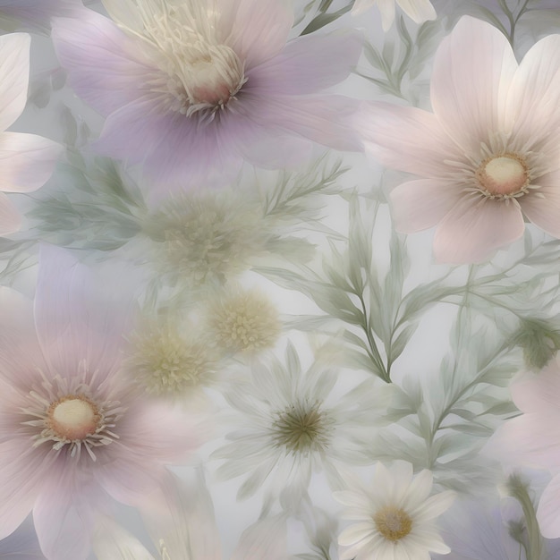 パステルの野の花のイラスト aig生成