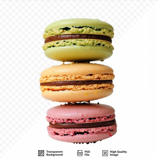 PSD pastry macaroons isolated background