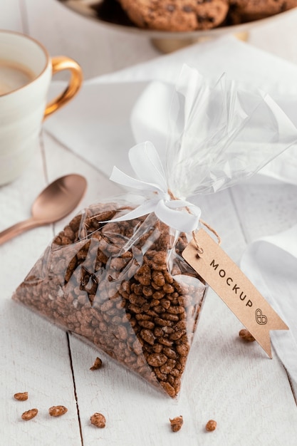 pastry in transparent packaging