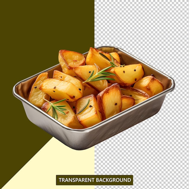 patatas bravas original Spanish food served in a beautiful serving box