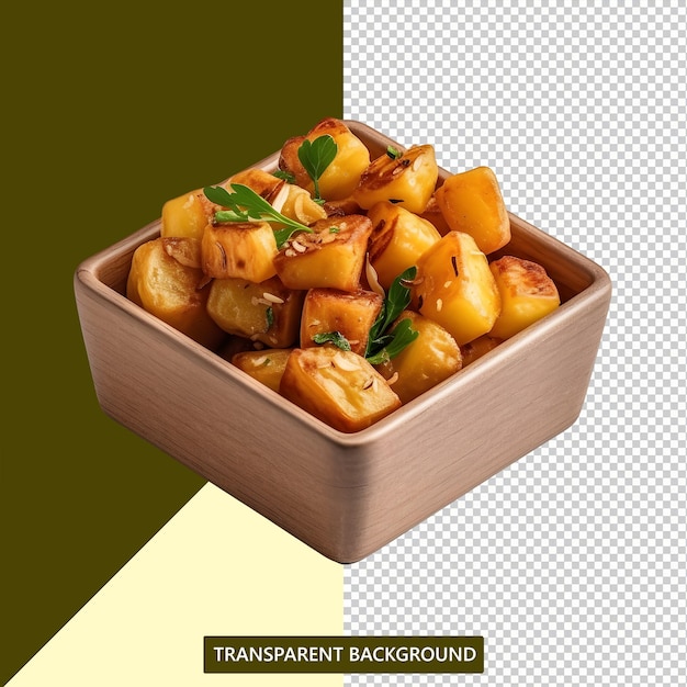 PSD patatas bravas origineel spaans eten geserveerd in een prachtige servierboks.