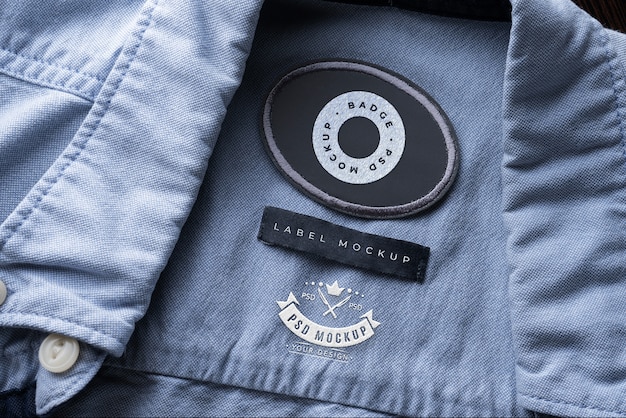 PSD Патч-макет на джинсовой ткани