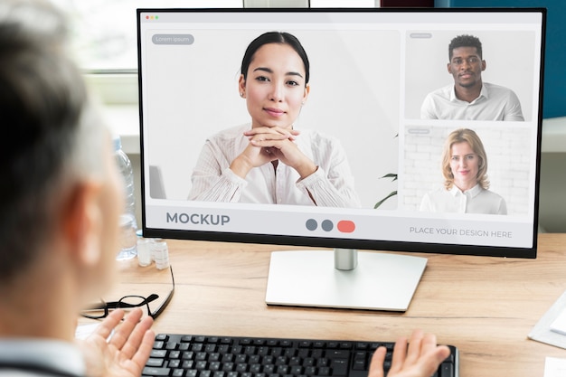 Patient having videocall with doctor