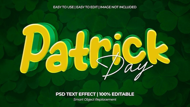 PSD patrick day text-effect