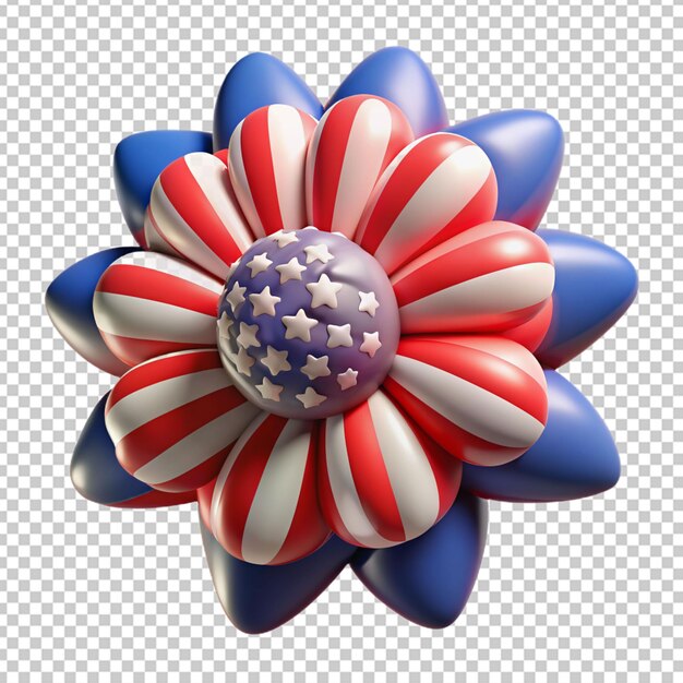 PSD a patriotic or american flag flower