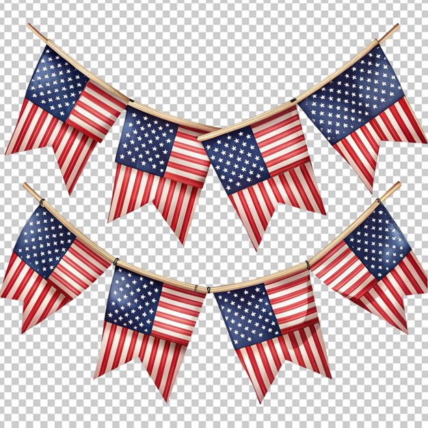 PSD patriotic bunting in the shape of stars and stripe