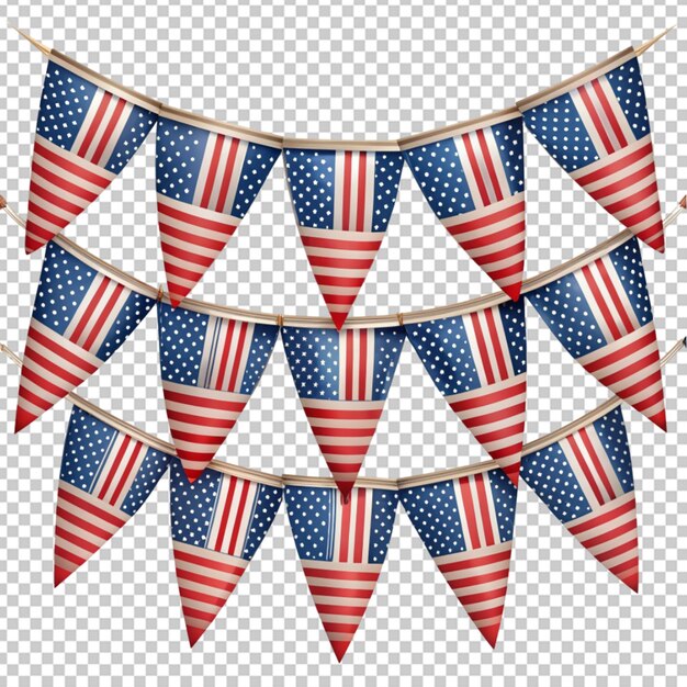 PSD patriotic bunting in the shape of stars and stripe