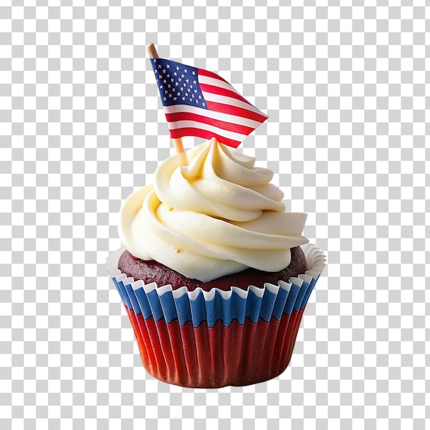 애국적인 컵케이크 투명한 배경에 고립