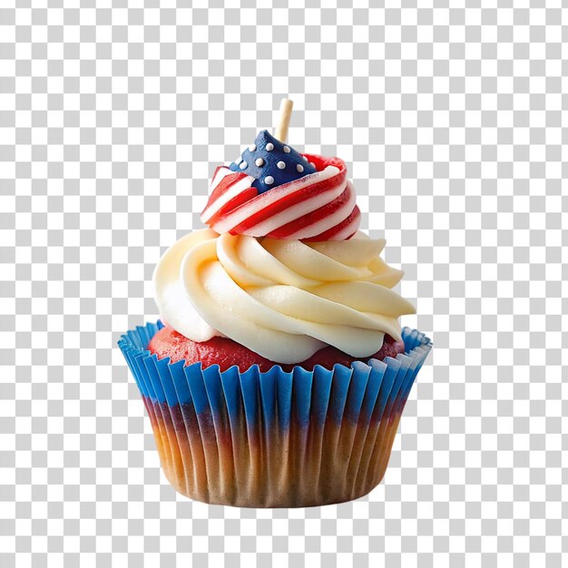 PSD patriotic cupcake isolated on transparent background