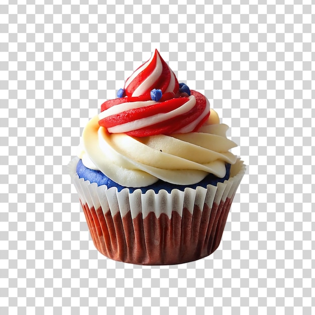 PSD cupcake patriottico isolato su uno sfondo trasparente