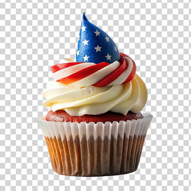 PSD patriotic cupcake izolowany na przezroczystym tle