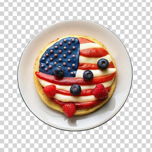 PSD pancake patriottico con la bandiera americana isolata su uno sfondo trasparente