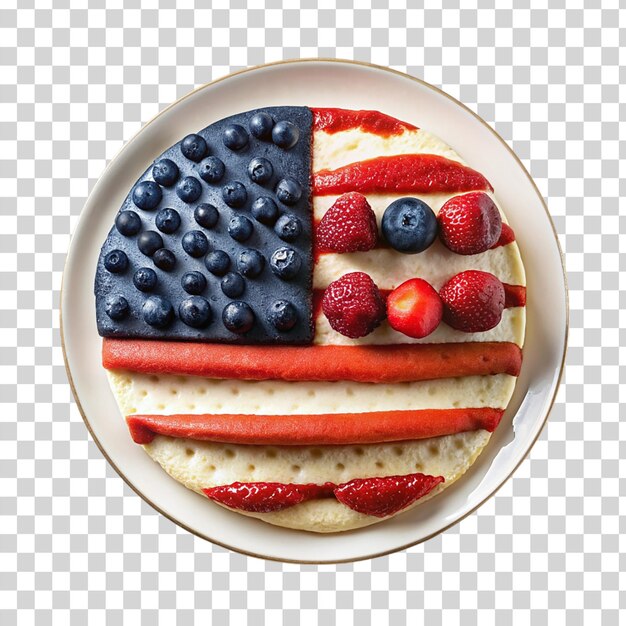 PSD pancake patriottico con la bandiera americana isolata su uno sfondo trasparente