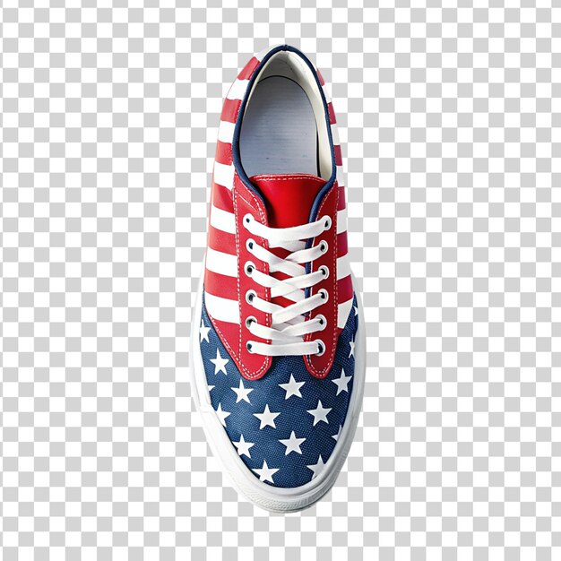 Patriotic themed american flag shoes isolated on transparent background