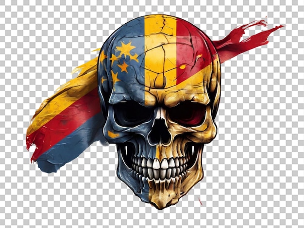 Patriotism collection skull head art on transparent background